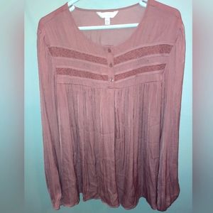 Women's dusty rose long sleeve XXL excellent used condition LC Lauren Conrad